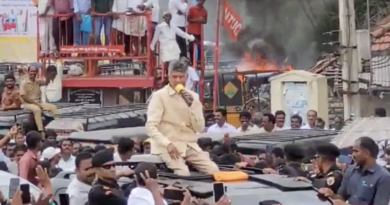 Fire accident at Chandrababu road show