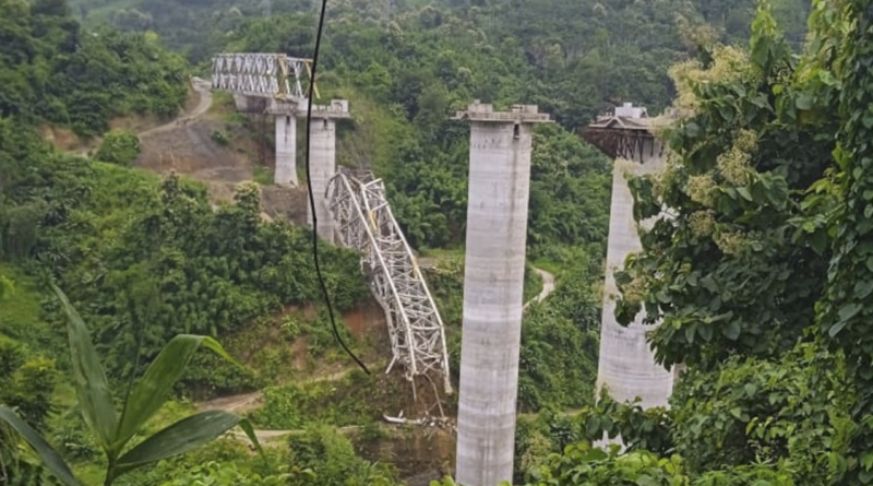 railway bridge collapsed in mizoram