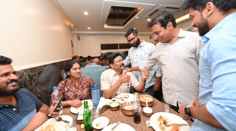 ktr surprise visit to shadab hotel