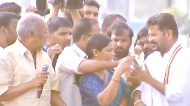 ruckus in revanth reddy kodangal road show