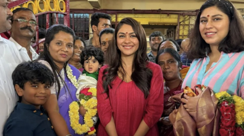 Mrunal Thakur visits balkampet yellamma temple