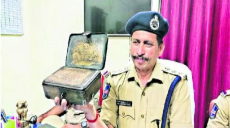 police arrest a conman who said a box of mantras that fell from the sky