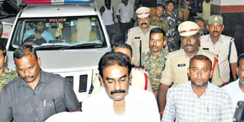 Pinnelli Ramakrishna Reddy punches a tdp supporter during his arrest