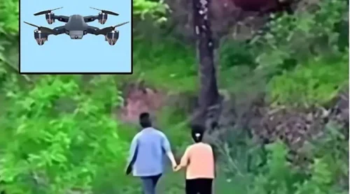 husband uses drone and catches wife red handed