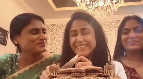 YS Sharmila celebrates taraka ratna wife's birthday