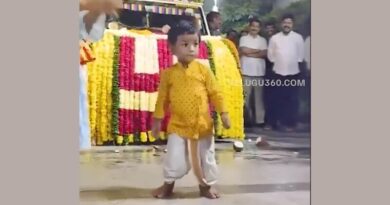 Revanth Reddy Grand Son dances during ganesh visarjan