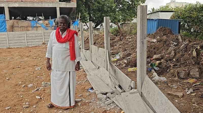 kinnera mogulaiah compound wall collapsed due to miscreants