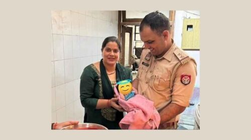 police adopts a baby found in bushes